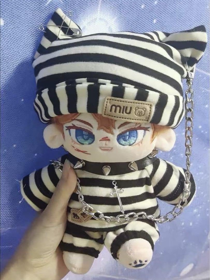 囚人服 ぬいぐるみ 3体セット 泥棒 昭和レトロ Amazon.co.jp: ?ぬいぐるみ服20cm 着せ替え ぬい服 ぬい活 犯人服 囚人